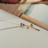 925 Silver Rose Necklace High Class Banquet Jewelry Gift
