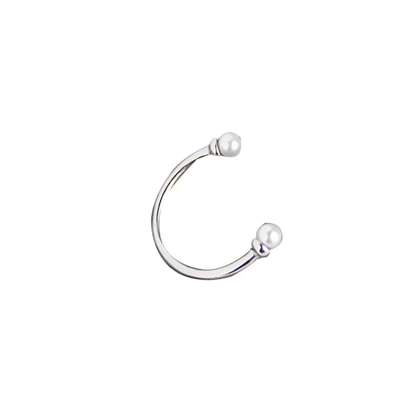 925 Silver Pearl Smile Ring Women Engagement Wedding
