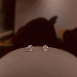 925 Silver Zircon Stud Earrings Gift for Girlfriend