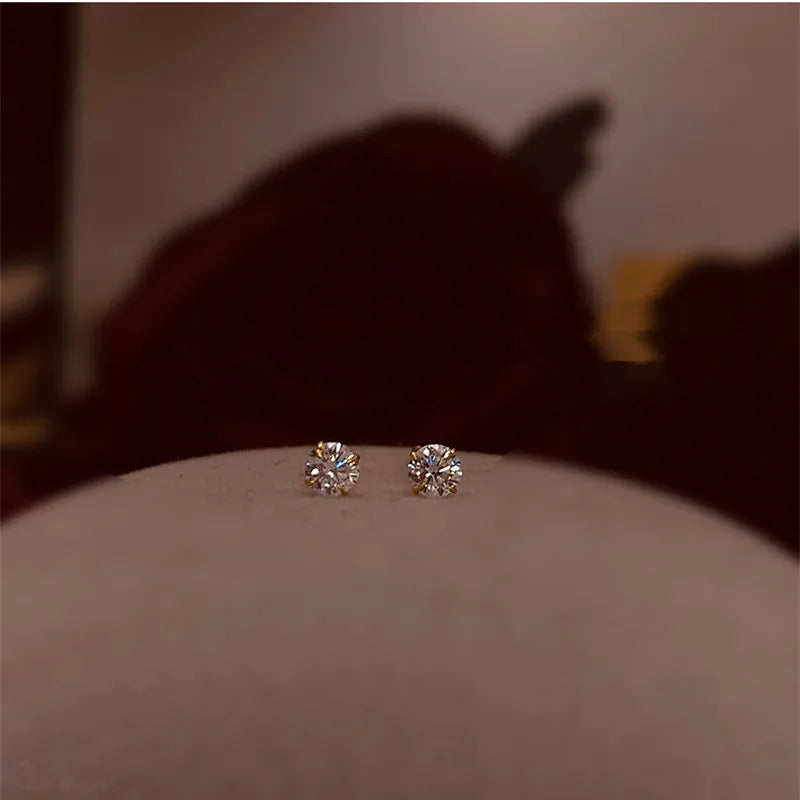 925 Silver Zircon Stud Earrings Gift for Girlfriend