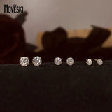 925 Silver Zircon Stud Earrings Gift for Girlfriend