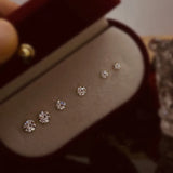 925 Silver Zircon Stud Earrings Gift for Girlfriend