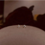 925 Silver Zircon Stud Earrings Gift for Girlfriend