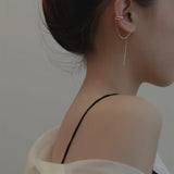 925 Silver Ear Chain Bone Clip Earrings Wedding Party Jewelry