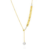 925 Silver Wheat Pearl Tassel Necklace for Women