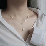 925 Silver Wheat Pearl Tassel Necklace for Women