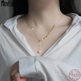 925 Silver Wheat Pearl Tassel Necklace for Women