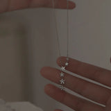 925 Sterling Silver Zircon Star Necklace Women Jewelry Gift