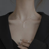925 Sterling Silver Zircon Star Necklace Women Jewelry Gift