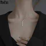 925 Sterling Silver Zircon Star Necklace Women Jewelry Gift
