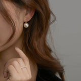 925 Silver Retro Pearl Earrings High-End Jewelry Gift