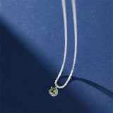 925 Silver Green Zircon Pendant Gypsophila Necklace for Women