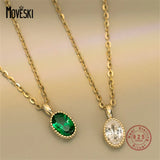 925 Silver Zircon Pendant Necklace Women High Banquet Jewelry