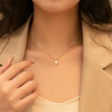 925 Silver Zircon Pendant Necklace Women High Banquet Jewelry