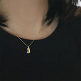 925 Silver Zircon Feather Pendant Necklace Women Jewelry Gift
