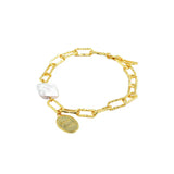 925 Silver Baroque Pearl Bracelet, Birthday Party Jewelry Gift