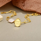 925 Silver Baroque Pearl Bracelet, Birthday Party Jewelry Gift