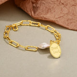 925 Silver Baroque Pearl Bracelet, Birthday Party Jewelry Gift