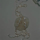 925 Silver Baroque Pearl Necklace Women Clavicle Chain