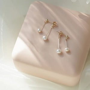925 Silver Freshwater Pearl Earrings Wedding Party Jewelry