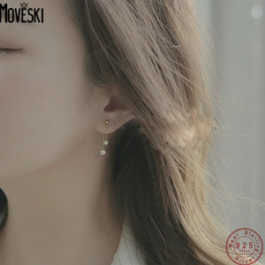 925 Silver Freshwater Pearl Earrings Wedding Party Jewelry