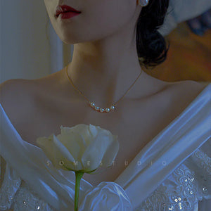 925 Silver Freshwater Pearl Necklace Hot Retro Clavicle Chain