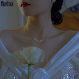 925 Silver Freshwater Pearl Necklace Hot Retro Clavicle Chain