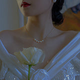 925 Silver Freshwater Pearl Necklace Hot Retro Clavicle Chain