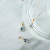 925 Silver Crystal Water Drop Pendant Necklace Wedding Jewelry Gift
