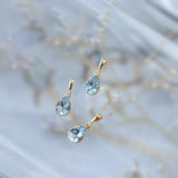 925 Silver Crystal Water Drop Pendant Necklace Wedding Jewelry Gift