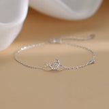 925 Sterling Silver Zircon Moon Bracelet Women Engagement Jewelry