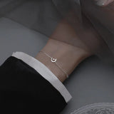 925 Sterling Silver Zircon Moon Bracelet Women Engagement Jewelry