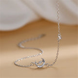 925 Sterling Silver Zircon Moon Bracelet Women Engagement Jewelry