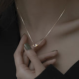 925 Silver Zircon Butterfly Necklace Adjustable Gift