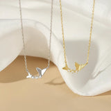 925 Silver Zircon Butterfly Necklace Adjustable Gift