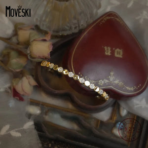 925 Silver Zircon Round Bracelet Birthday Jewelry