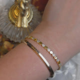 925 Silver Zircon Round Bracelet Birthday Jewelry