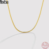 925 Sterling Silver Snake Bone Chain Women Necklace