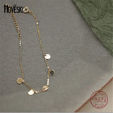 925 Silver Glossy Disc Bracelet Women Charm INS Hot Jewelry