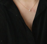 925 Silver Oval Zircon Pendant Necklace Women Anniversary Jewelry