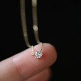 925 Silver Oval Zircon Pendant Necklace Women Anniversary Jewelry