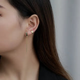 925 Silver Long Chain Earrings Retro French Ear Jewelry