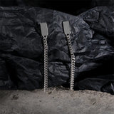 925 Silver Long Chain Earrings Retro French Ear Jewelry