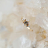 925 Silver Pearl Zircon Geometric Ring Women Gift Jewelry