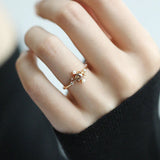 925 Silver Pearl Zircon Geometric Ring Women Gift Jewelry