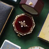 925 Silver Pearl Zircon Geometric Ring Women Gift Jewelry