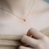 925 Silver Zircon Flower Pendant Necklace Sweet Romantic Jewelry