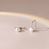 925 Silver Pearl Stud Earrings Women High Quality Jewelry Gift