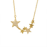 925 Silver Star Zircon Necklace Clavicle Chain for Women
