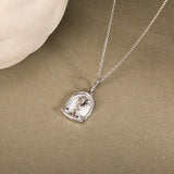 925 Silver Retro Flower Pendant Necklace Women Party Jewelry